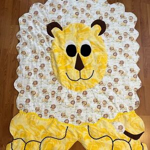 Yellow Flannel Lion Blanket Custom Made